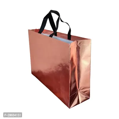 FABLOO Gift Bags Laminated Nonwoven Carry Bags, Tote Bags for Weddings, Shopping and Groceries, Reusable Shopping Bags, Nonwoven Carry Bags for Shopping, Gift Box, Grocery (Rose Gold, Pack of 10)