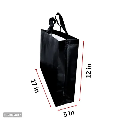 FABLOO Reusable Carry Bags for Gift, Non-Woven Bag for Shopping, Size 17x5x12 inches Black. (5)-thumb2