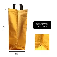 FABLOO Gift Bags Laminated Nonwoven Carry Bags, Tote Bags for Weddings, Shopping and Groceries, Reusable Shopping Bags, Nonwoven Carry Bags for Shopping, Gift Box, Grocery (Gold, Pack of 5)-thumb3