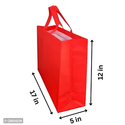 FABLOO Gift Bags Laminated Nonwoven Carry Bags Pack of 10, Tote Bags for Weddings, Shopping and Groceries, Reusable Shopping Bags, Nonwoven Carry Bags for Shopping, Gift Box, Grocery (RED, Pack of 10)-thumb3