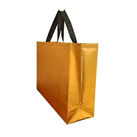 FABLOO Gift Bags Laminated Nonwoven Carry Bags, Tote Bags for Weddings, Shopping and Groceries, Reusable Shopping Bags, Nonwoven Carry Bags for Shopping, Gift Box, Grocery (Gold, Pack of 5)-thumb1
