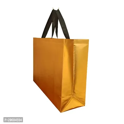 FABLOO Gift Bags Laminated Nonwoven Carry Bags, Tote Bags for Weddings, Shopping and Groceries, Reusable Shopping Bags, Nonwoven Carry Bags for Shopping, Gift Box, Grocery (Gold, Pack of 5)-thumb2