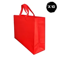 FABLOO Gift Bags Laminated Nonwoven Carry Bags Pack of 10, Tote Bags for Weddings, Shopping and Groceries, Reusable Shopping Bags, Nonwoven Carry Bags for Shopping, Gift Box, Grocery (RED, Pack of 10)-thumb1
