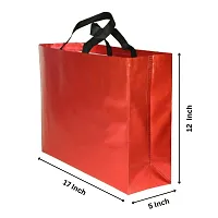 FABLOO Reusable Carry Bags for Gifting, Non Woven Totes Bags for Shopping, Wedding, Groceries etc., Size 17x5x12 inches. (Pack of 5, Red)-thumb1