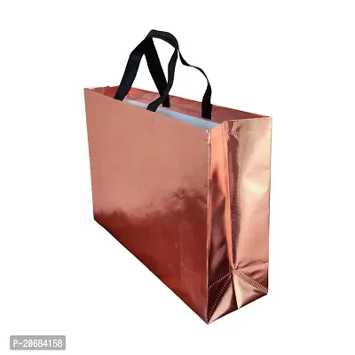 FABLOO Gift Bags Laminated Nonwoven Carry Bags, Tote Bags for Weddings, Shopping and Groceries, Reusable Shopping Bags, Nonwoven Carry Bags for Shopping, Gift Box, Grocery (Rose Gold, Pack of 5)