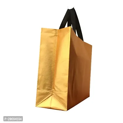 FABLOO Gift Bags Laminated Nonwoven Carry Bags, Tote Bags for Weddings, Shopping and Groceries, Reusable Shopping Bags, Nonwoven Carry Bags for Shopping, Gift Box, Grocery (Gold, Pack of 5)-thumb5