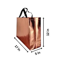 FABLOO Gift Bags Laminated Nonwoven Carry Bags, Tote Bags for Weddings, Shopping and Groceries, Reusable Shopping Bags, Nonwoven Carry Bags for Shopping, Gift Box, Grocery (Rose Gold, Pack of 5)-thumb1