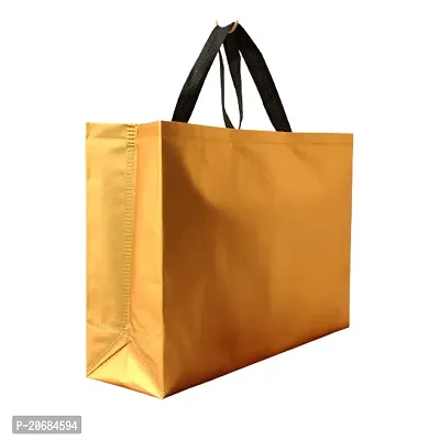 FABLOO Gift Bags Laminated Nonwoven Carry Bags, Tote Bags for Weddings, Shopping and Groceries, Reusable Shopping Bags, Nonwoven Carry Bags for Shopping, Gift Box, Grocery (Gold, Pack of 5)-thumb0