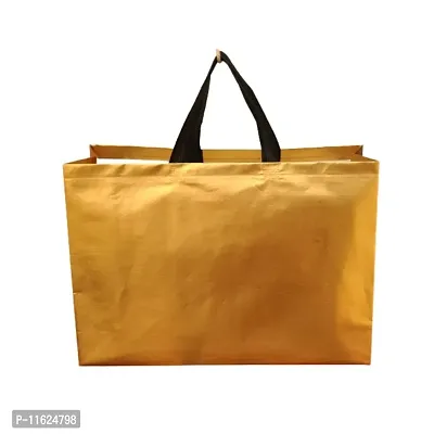 Gold Gift Bags Laminated Carry Bags, Tote Bags for Wedding, Birthday, Anniversary N-thumb5