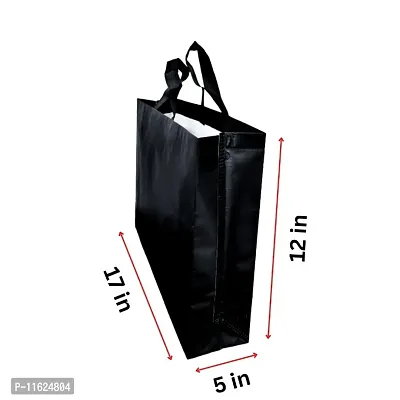 Black Gift Bags Laminated Carry Bags, Tote Bags for Wedding, Birthday, Anniversary N-thumb2