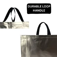 Silver Gift Bags Laminated Carry Bags, Tote Bags for Wedding, Birthday, Anniversary N-thumb2