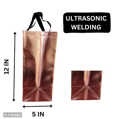 Rose Gold Gift Bags Laminated Carry Bags, Tote Bags for Wedding, Birthday, Anniversary N-thumb4