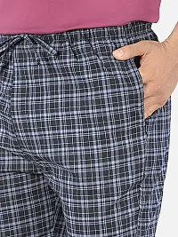 Stylish Black Super Combed Cotton Premium Checked Pajama For Men-thumb4