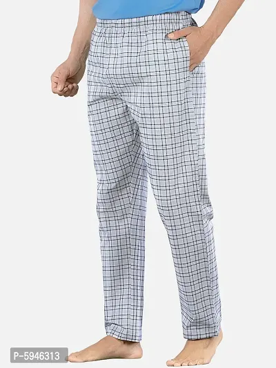 Stylish Grey Super Combed Cotton Premium Checked Pajama For Men-thumb3