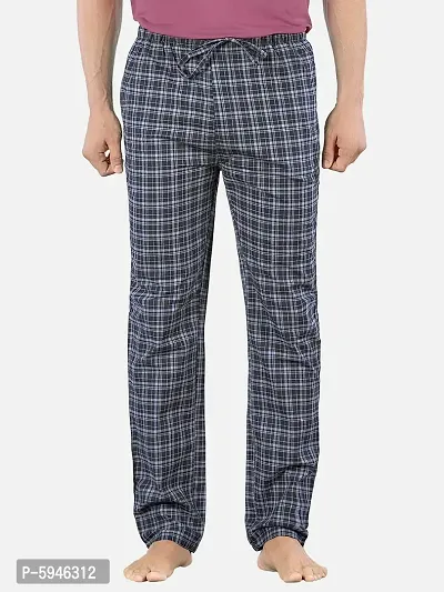 Stylish Black Super Combed Cotton Premium Checked Pajama For Men-thumb0