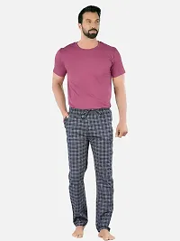 Stylish Black Super Combed Cotton Premium Checked Pajama For Men-thumb3