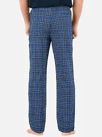 Stylish Navy Blue Super Combed Cotton Premium Checked Pajama For Men-thumb1