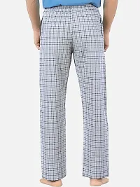 Stylish Grey Super Combed Cotton Premium Checked Pajama For Men-thumb1