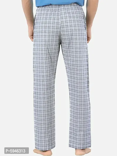Stylish Grey Super Combed Cotton Premium Checked Pajama For Men-thumb2