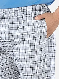 Stylish Grey Super Combed Cotton Premium Checked Pajama For Men-thumb4