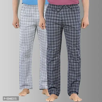 Stylish Super Combed Cotton Premium Checked Pajama for Men (Pack of 2)-thumb0