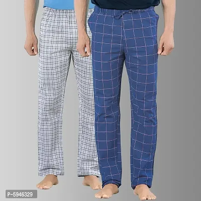 Stylish Super Combed Cotton Premium Checked Pajama for Men (Pack of 2)-thumb0