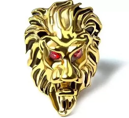 Funky Coloured Lion Design Rings For Men