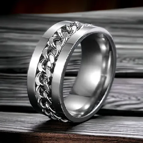 Stylish Stainless Steel Silver Ring For Men