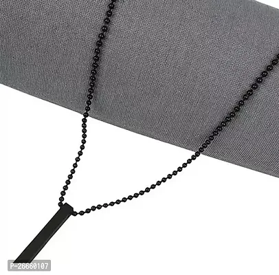 Men Elegance: Trendy Mens Black Bar Pendant Chain-thumb0