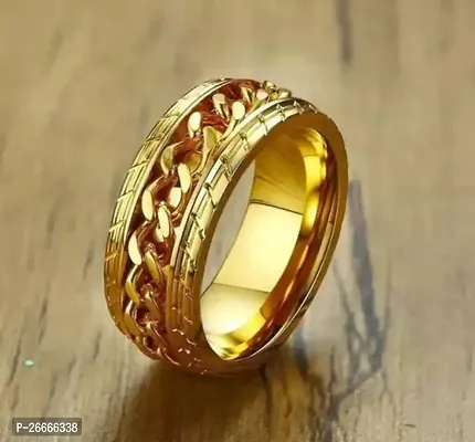 Golden Elegance in Motion: The Orbiting Gold Ring FOR MEN
