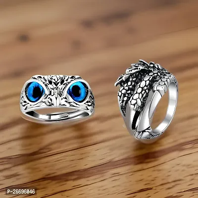 STYLISH AND FUNKY OWL EYE AND EAGLE CLAW RING FOR MEN/BOYS-thumb0