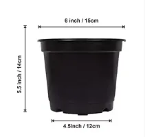Nursery Pot 6inch High Strength Nursery Pot for Flowers and Plants, Garden Plant Container Set (Pack of 15, Plastic-thumb2