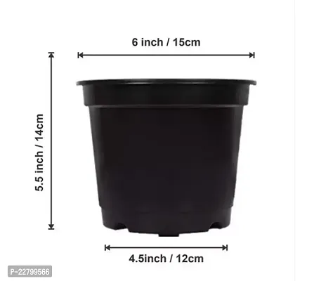 Nursery Pot 6inch High Strength Nursery Pot for Flowers and Plants, Garden Plant Container Set (Pack of 15, Plastic-thumb3