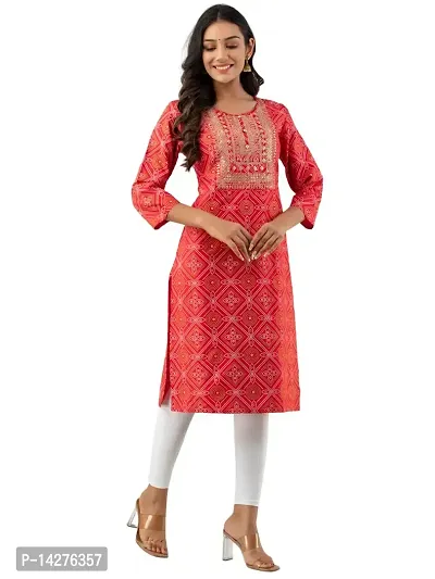 Fusion threads Rayon Embroidered Kurta for Women