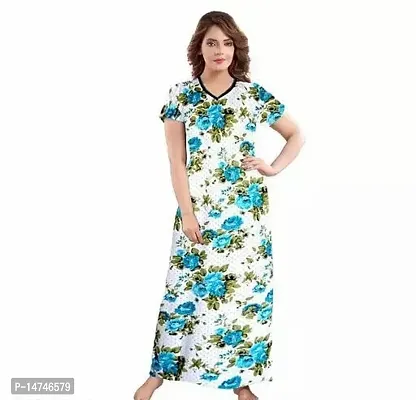 Stylish Cotton Printed Nighty For Women-thumb0