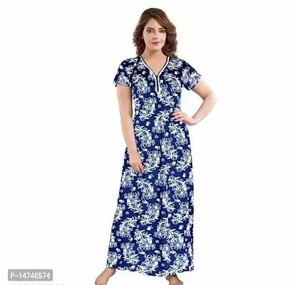 Stylish Cotton Printed Nighty For Women-thumb0