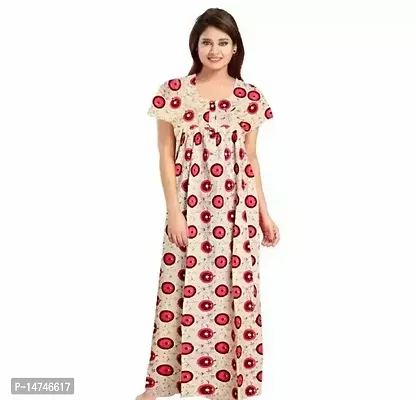 Stylish Cotton Printed Nighty For Women-thumb0