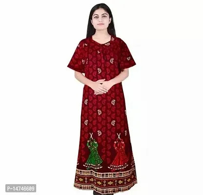 Stylish Cotton Printed Nighty For Women-thumb0