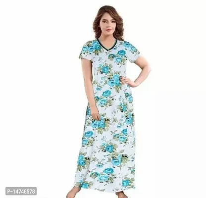 Stylish Cotton Printed Nighty For Women