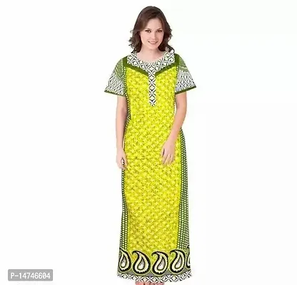 Stylish Cotton Printed Nighty For Women-thumb0