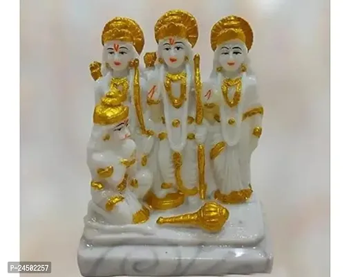 Ram Darbar White Idol Handcrafted Handmade Marble Dust Polyresin 12 x 9 cm Perfect for Home Office Gifting RDW 1