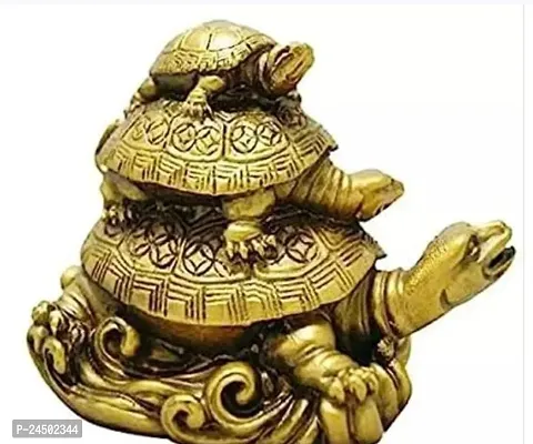 FENG Shui VASTU FENG Shui Three Tiered Tortoises Brass Idols-thumb0