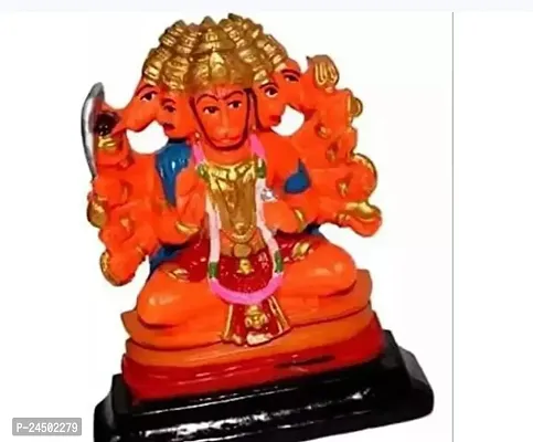 Panchmukhi Hanuman Statue Five Face Panchmukhi Hanuman panchmukhi Hanuman for car Dashboard Spritual Statue Showpiece for Pooja Ghar Home Decor-thumb0