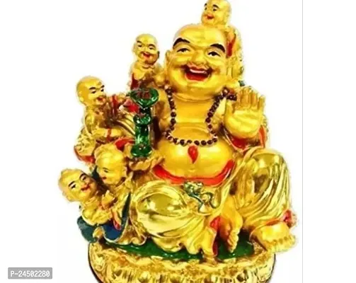 Feng Shui Vastu Laughing Buddha with Five Children for Wealth Happiness Health Good Luck Prosperity Good Fortune Home D cor Diwali Gifting