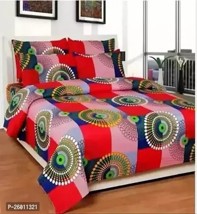 Comfortable Cotton Printed Double Bedsheet with Pillow Covers