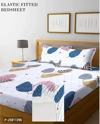 Comfortable Cotton Printed Double Bedsheet with Pillow Covers-thumb0