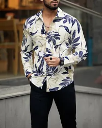 Stylish Regular Fit  Polyester Spandex  Long Sleeves Casual Shirt for Men-thumb3