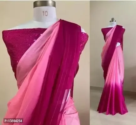 RainbowZari Chiffon Pedding Saree With Sequance Blouse-thumb0