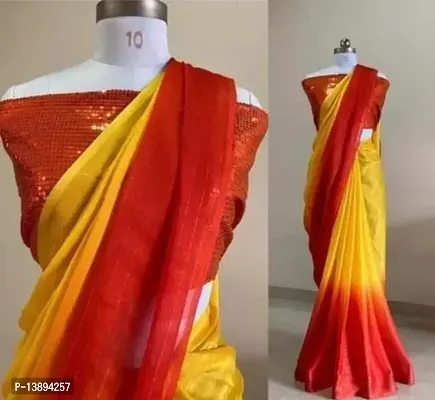 RainbowZari Chiffon Pedding Saree With Sequance Blouse-thumb0