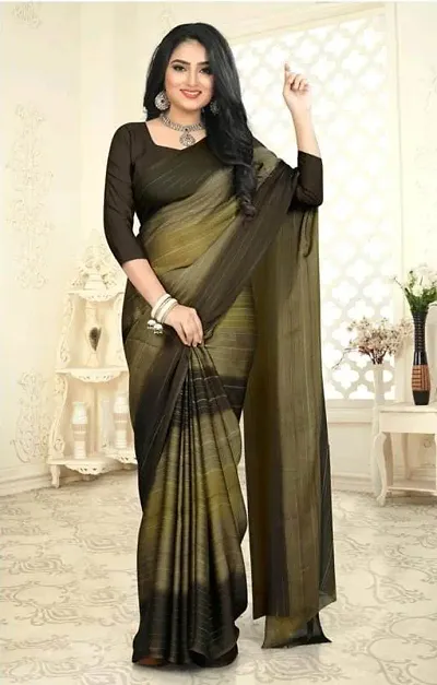 Chiffon Zari Embroidered Saree with Velvet Blouse Piece